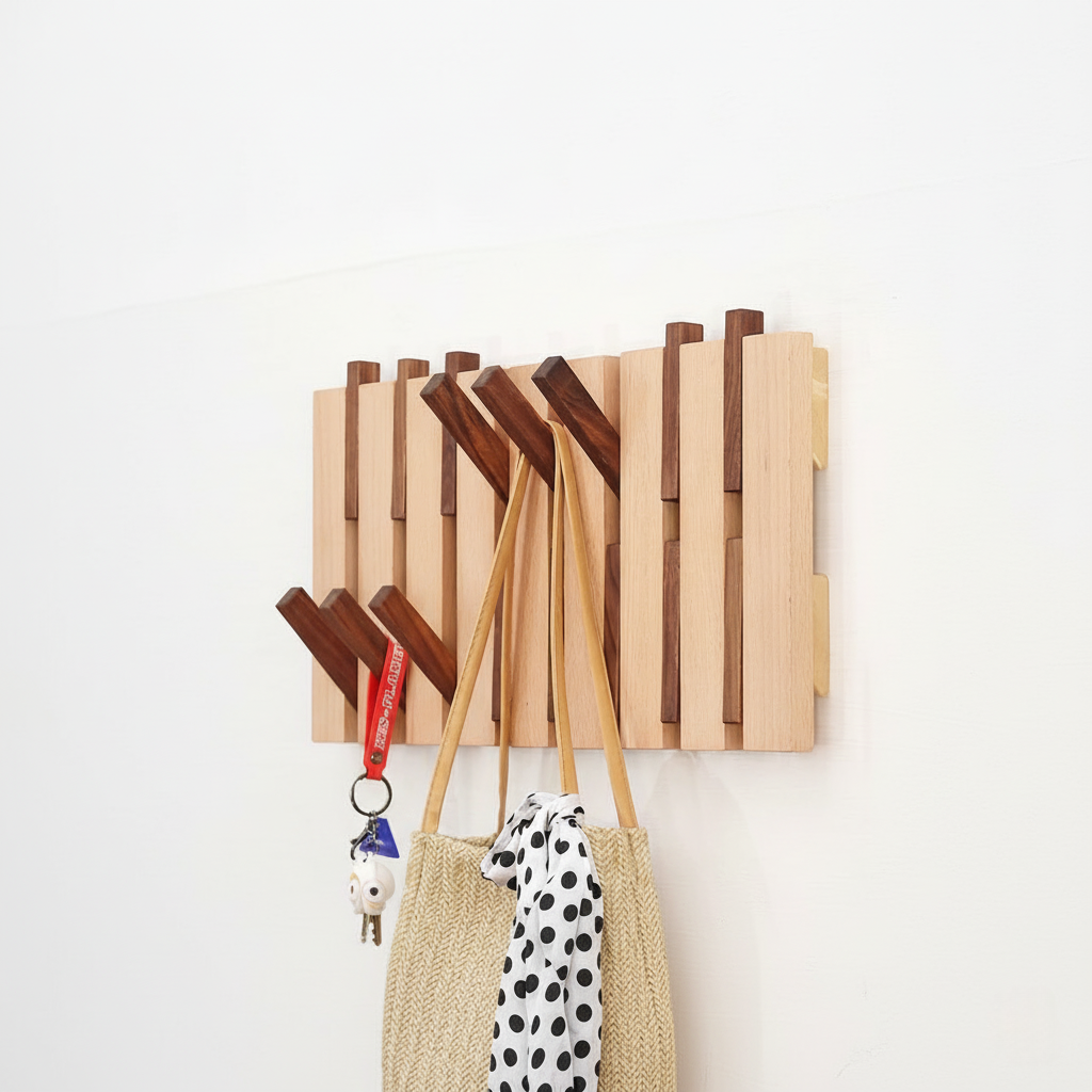Alternating Wood Wall Rack