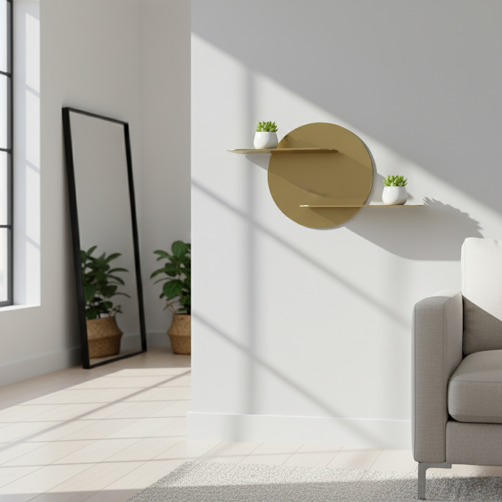 Gold Wall Shelf Set